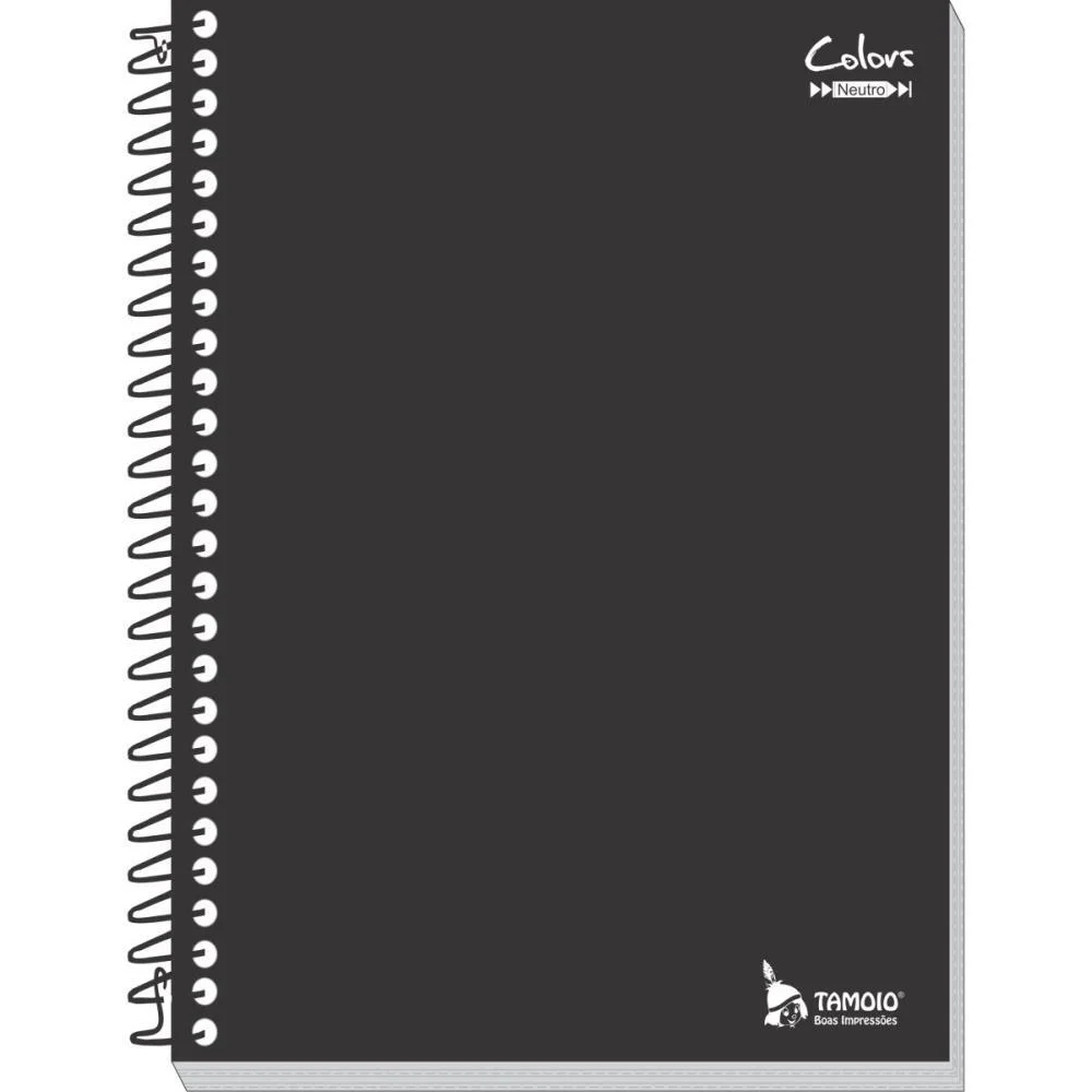 Caderno Espiral Pequeno Capa Dura Neutro Preto 96 Folhas Tamoio (Pct.c/05) - imagem 3