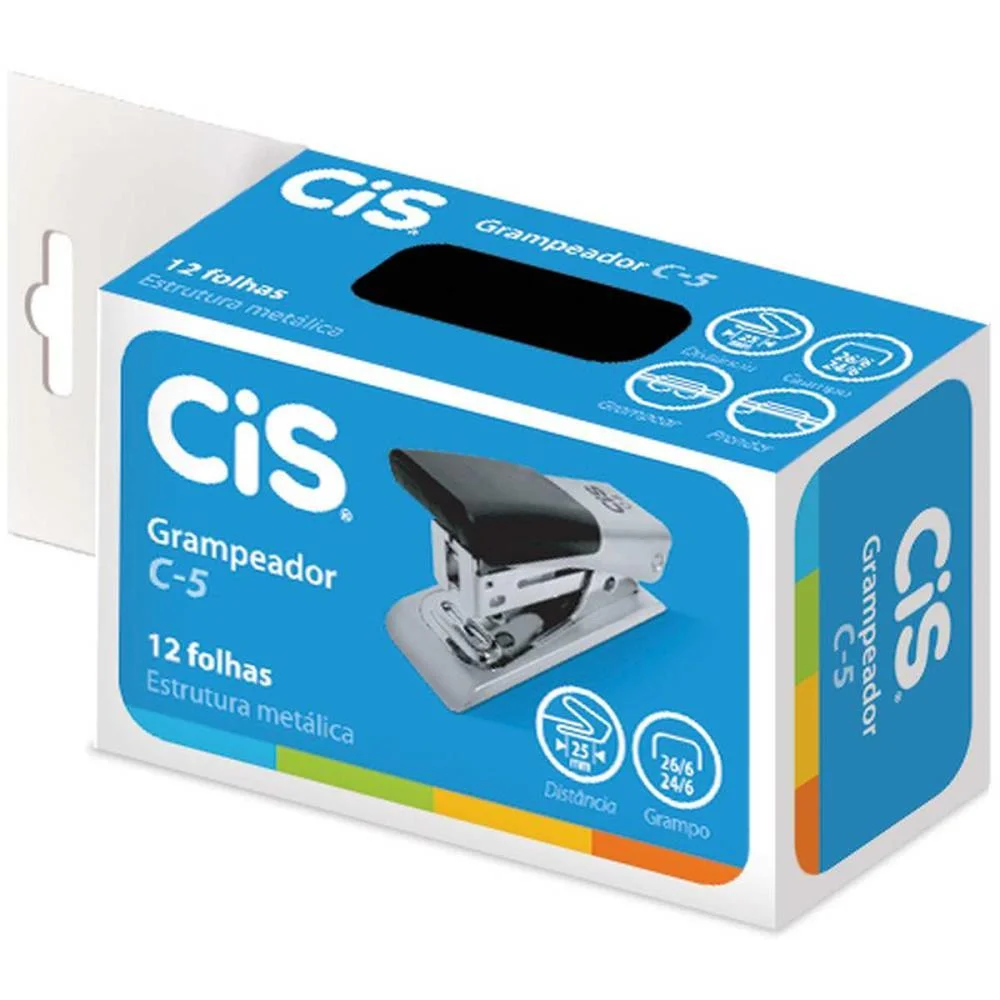 Grampeador Metal Cis C-5 Metallic P/12Fls. 26/6 Sertic - imagem 4
