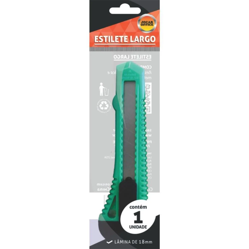 Estilete Largo Plastico 18Mm Cores Sort. Leonora (Cx.c/12) - imagem 4