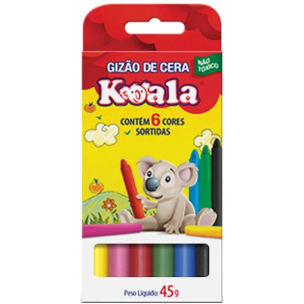 Giz De Cera Jumbo 06 Cores Koala Delta (Pct.c/12) - imagem 3