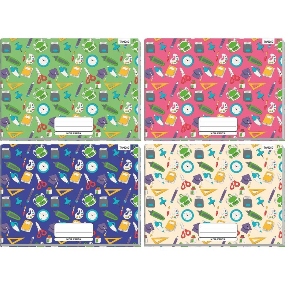 Caderno Desenho Univ Capa Dura Meia Pauta Decor 96F Brochurao Tamoio (Pct.c/04) - imagem 3