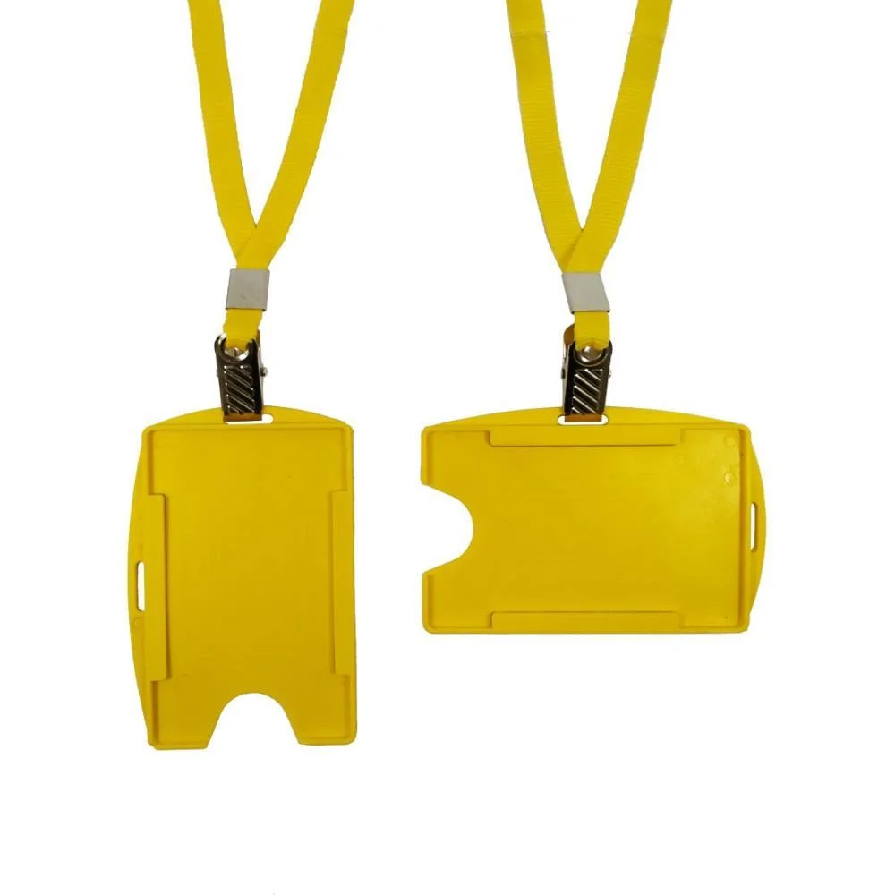 Cordao Para Cracha Tecido Amarelo C/Pres. Jacare Mares (Pct.c/10) - imagem 3