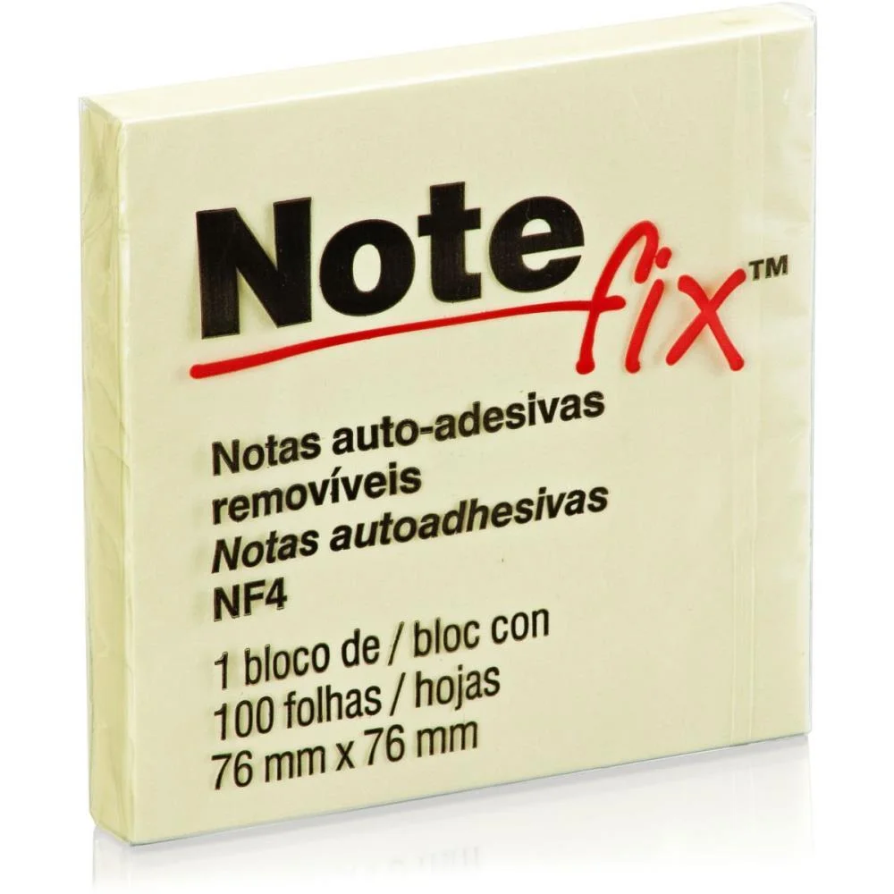 Bloco De Recado Autoadesivo Notefix 100F. 76Mmx76Mm Amarel 3M - imagem 3