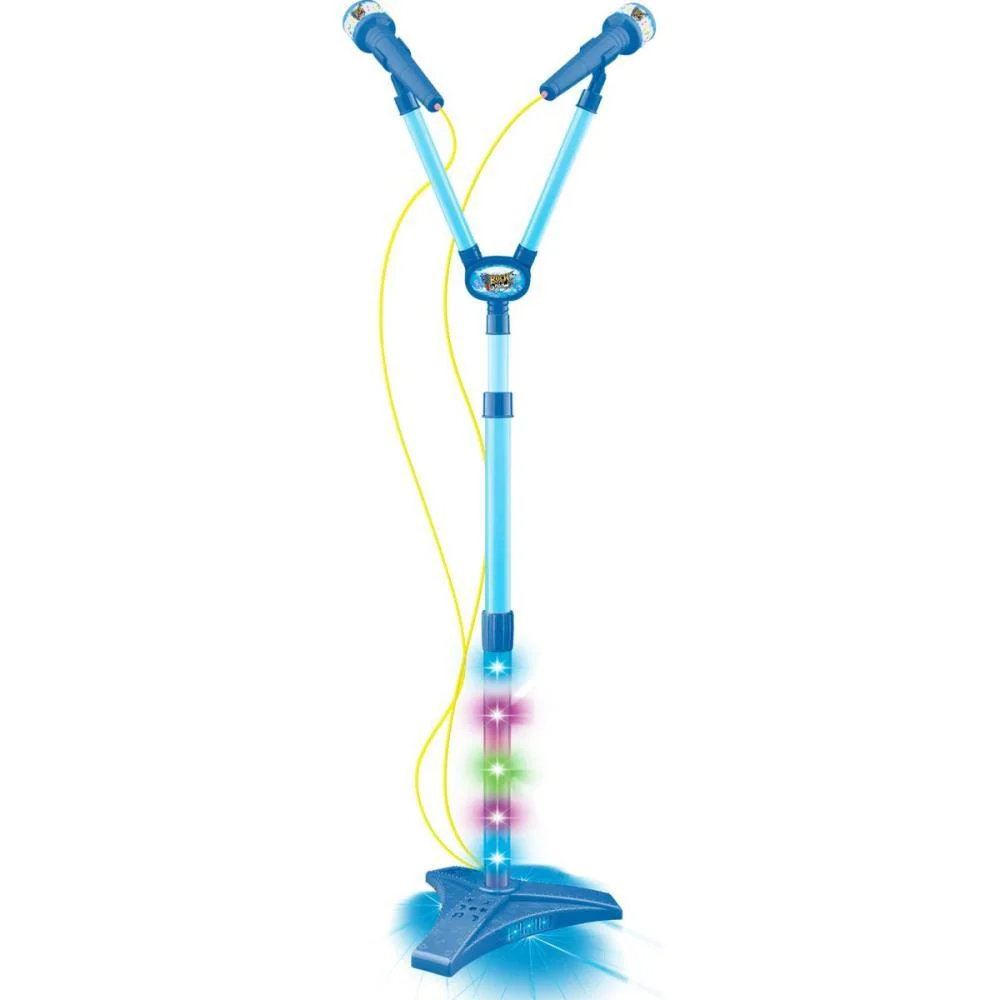 Instrumento Musical Microfone Duplo Pedestal Azul Dm Toys - imagem 2