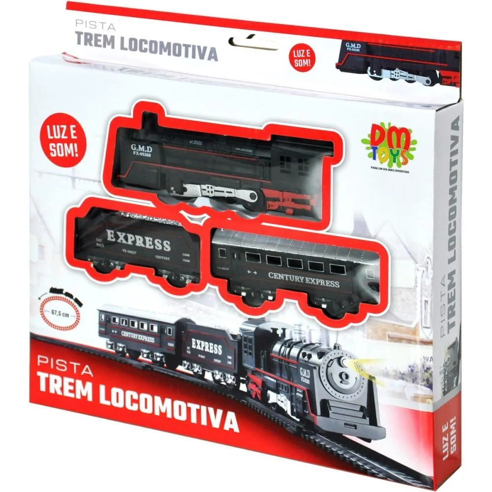 Locomotiva Pista De Trem C/ Luz/Som Dm Toys - imagem 3