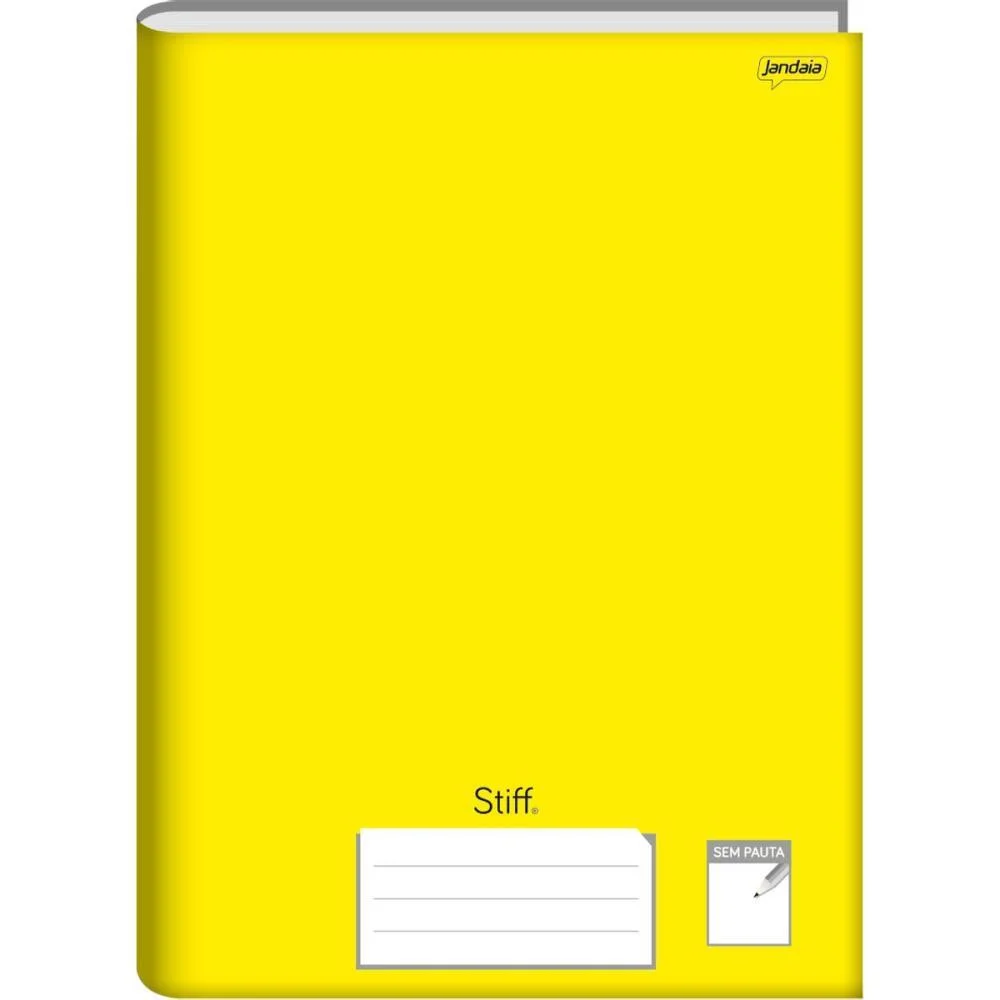 Caderno Brochurao Sem Pauta Stiff 96 Folhas Amarelo Cd. Jandaia (Pct.c/05) - imagem 4