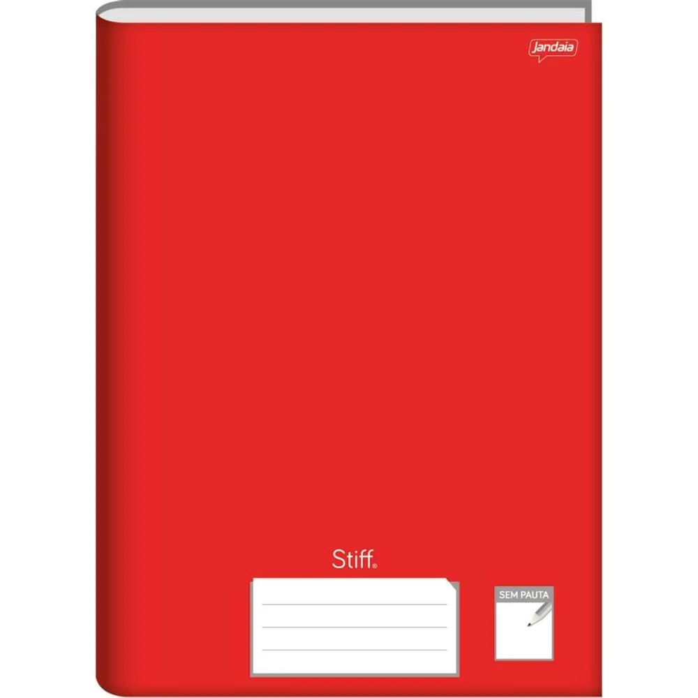 Caderno Brochurao Sem Pauta Stiff 96 Folhas Vermelho Cd. Jandaia (Pct.c/05) - imagem 2