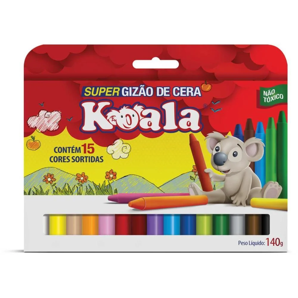Giz De Cera Jumbo 15 Cores Super Gizao Koala Delta (Pct.c/06) - imagem 2