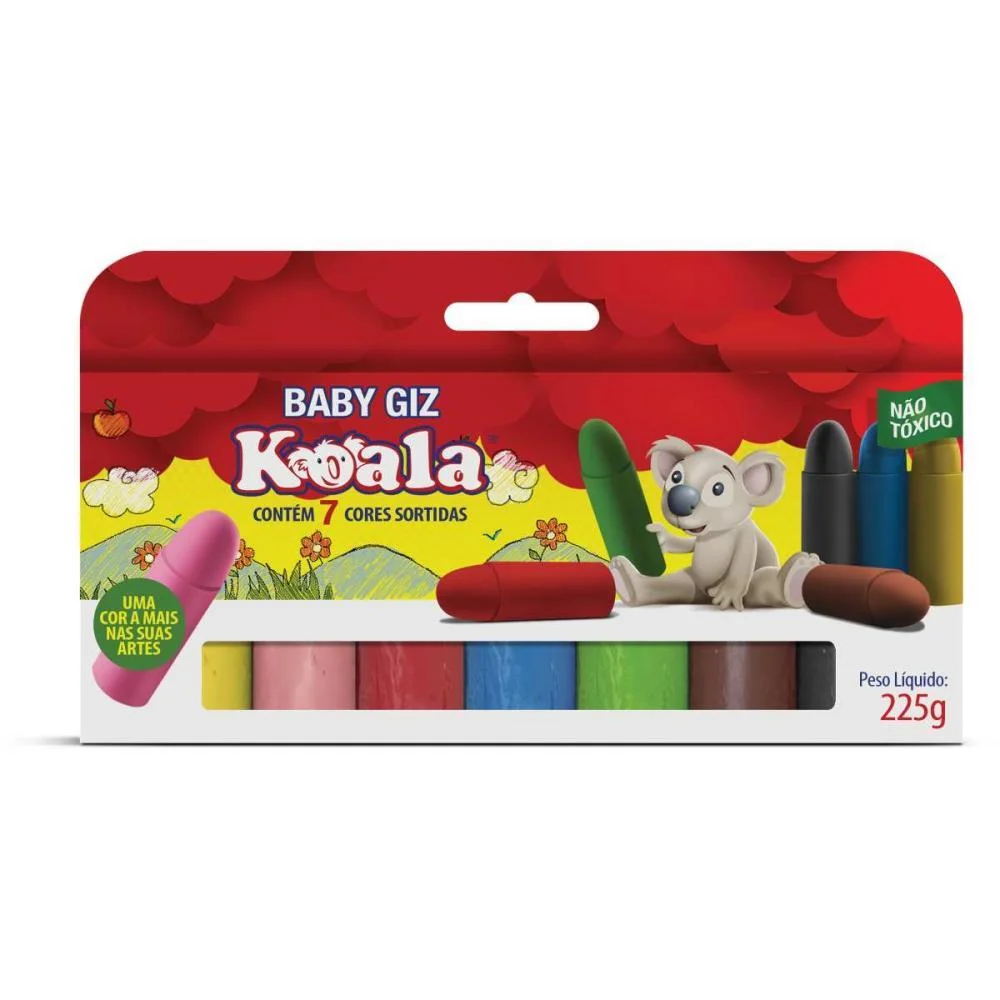 Giz De Cera Jumbo 07 Cores Baby Giz Koala Delta (Pct.c/03) - imagem 2