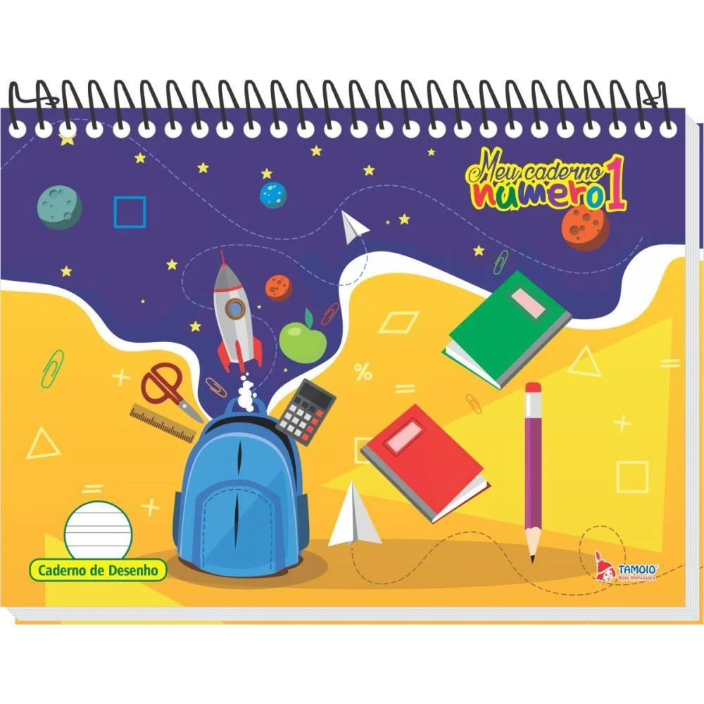 Caderno Desenho Univ Capa Dura Numero 1 40F 150G. Espiral Tamoio (Pct.c/04) - imagem 7