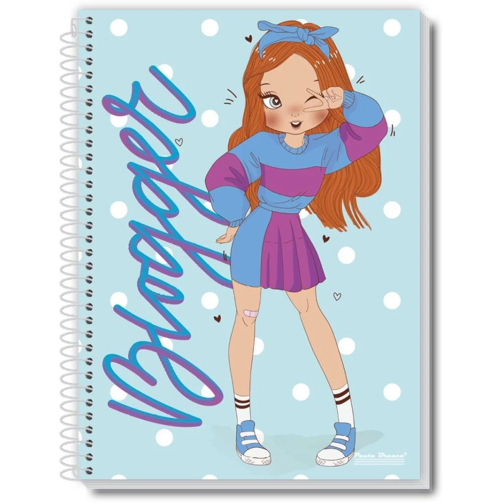 Caderno Espiral Pequeno Capa Dura Uau Feminino 48Fls. Pauta Branca (Pct.c/10) - imagem 3
