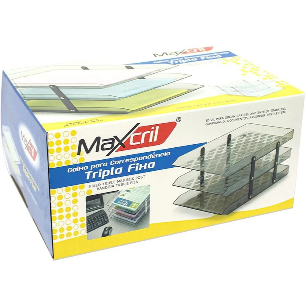 Caixa Correspondencia Tripla Fixa Cristal Maxcril - imagem 5