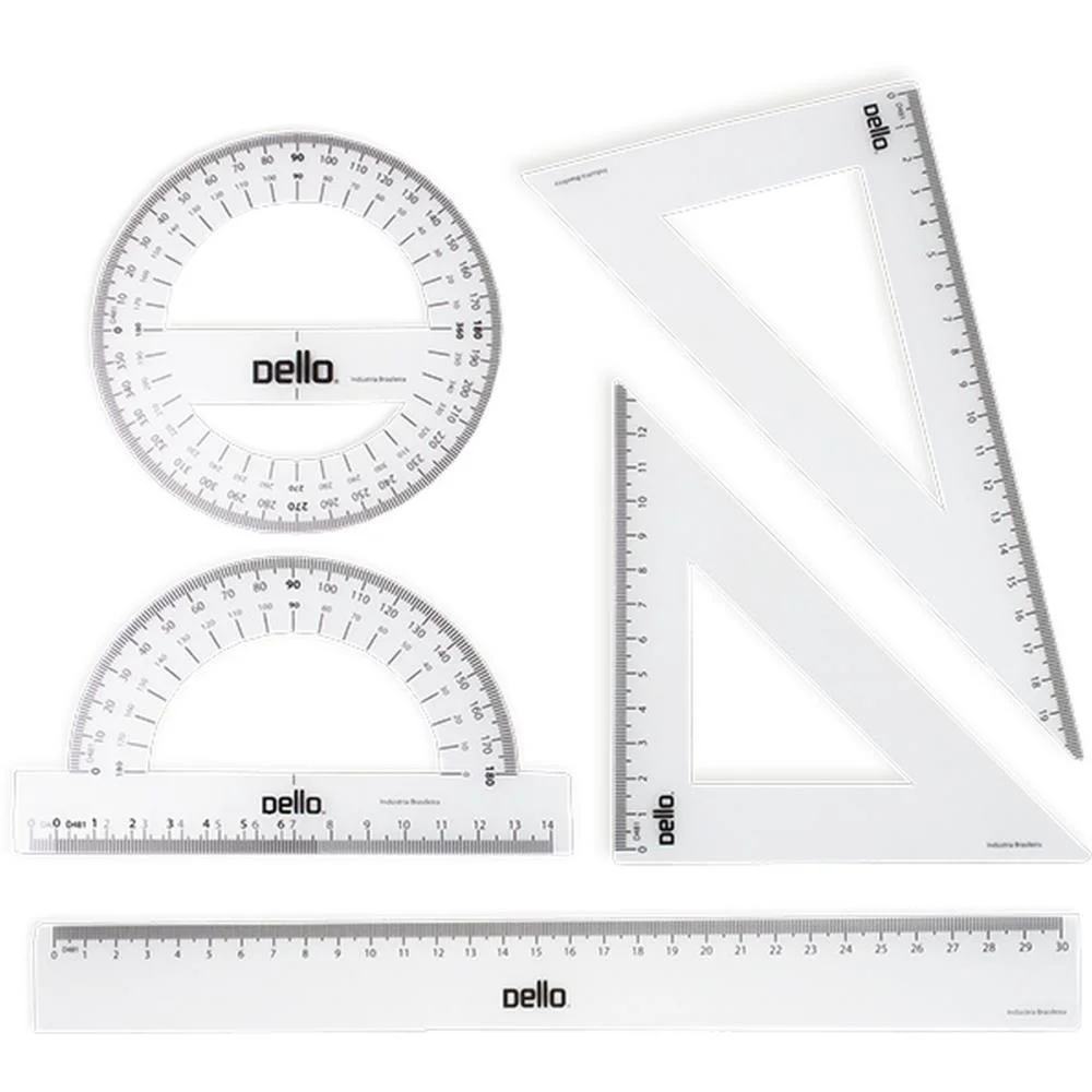 Conjunto Para Desenho 1 E 2 Grau C/05 Pecas Flexivel Dello (Blister) - imagem 3