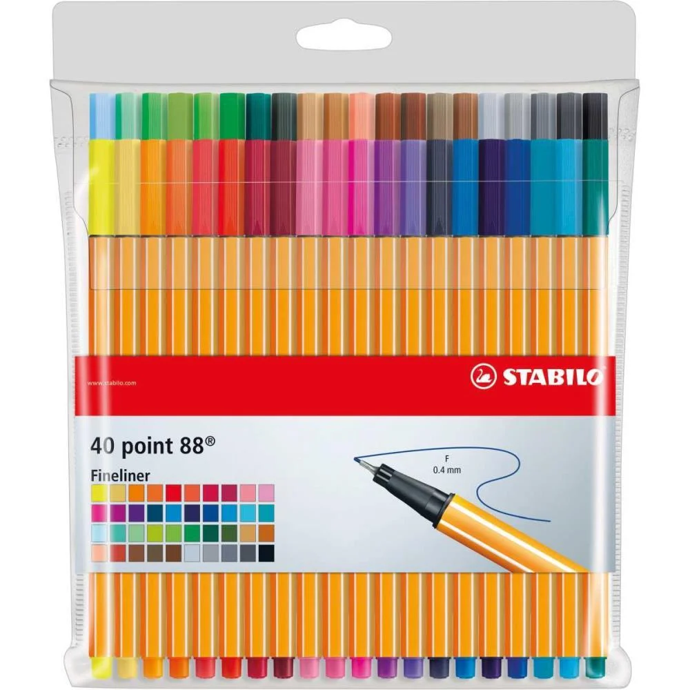 Caneta Stabilo 8840-1 Point Estojo C/40 Cores Sertic (Estojo) - imagem 2