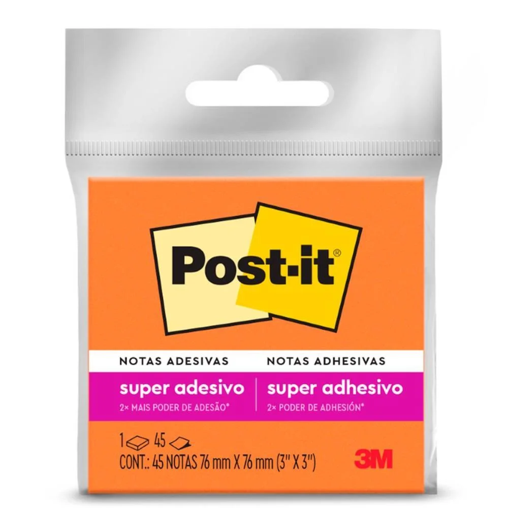 Bloco De Recado Post-It 76X76Mm Laranja 45Fls. 3M - imagem 3