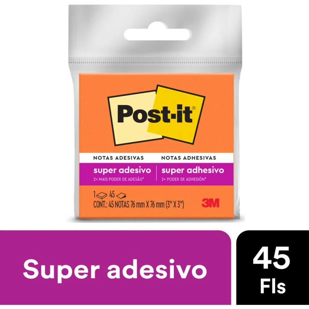 Bloco De Recado Post-It 76X76Mm Laranja 45Fls. 3M - imagem 4