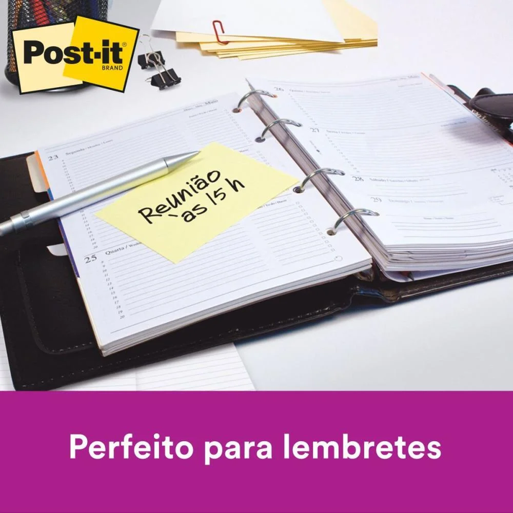 Bloco De Recado Post-It 657 Amarelo 76X102Mm C/100Fls 3M - imagem 4