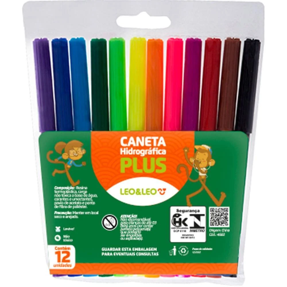 Caneta Hidrografica Leo E Leo 12 Cores Plus Leonora (Pct.c/12) - imagem 2