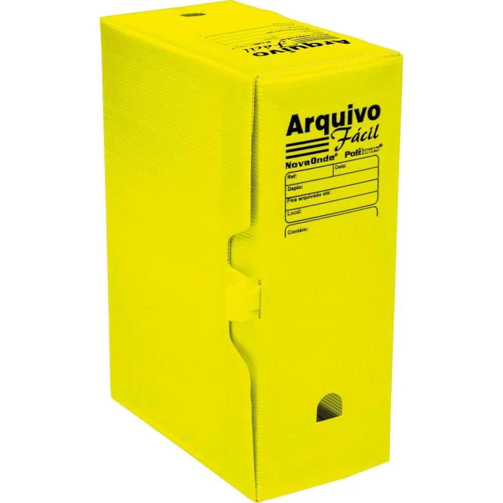 Arquivo Morto Polipropileno Facil Novaonda Amarelo Polibras (Pct.c/10) - imagem 3