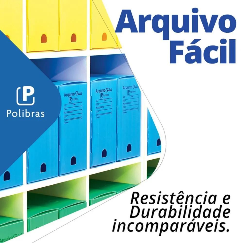 Arquivo Morto Polipropileno Facil Novaonda Amarelo Polibras (Pct.c/10) - imagem 5