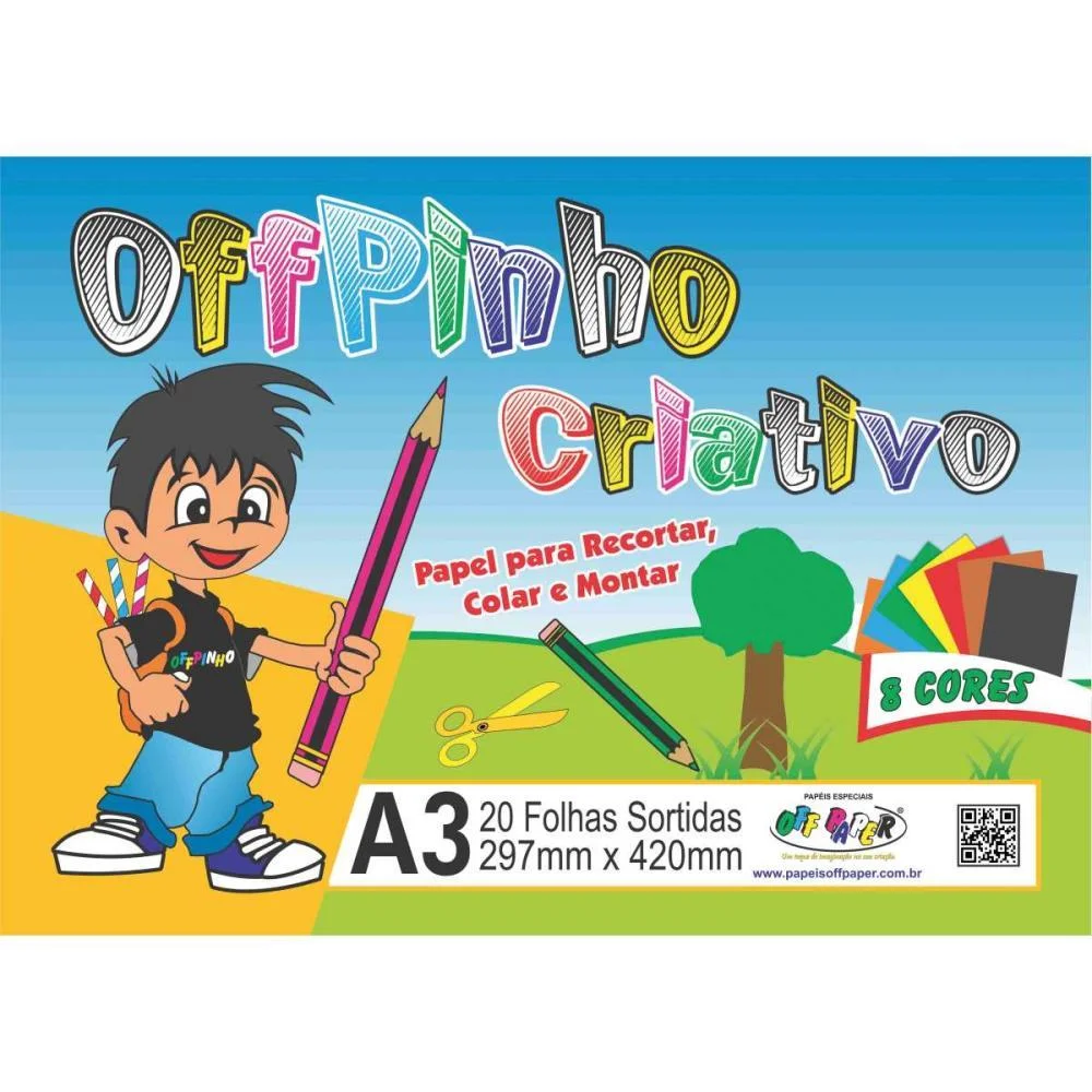 Bloco Para Educacao Artistica Offpinho Criativo A3 120G 20Fl Off Paper (Pacote) - imagem 3
