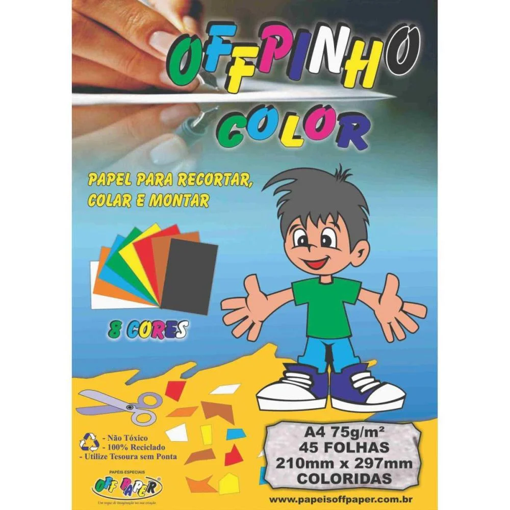 Bloco Para Educacao Artistica Offpinho Color A4 75G 45Fls. Off Paper (Pacote) - imagem 3