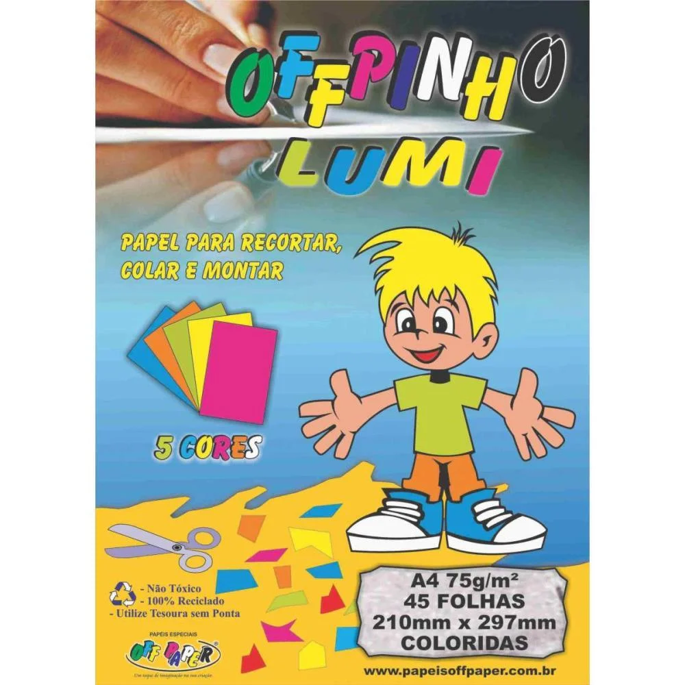 Bloco Para Educacao Artistica Offpinho Lumi A4 75G 45Fls. Off Paper (Pacote) - imagem 3