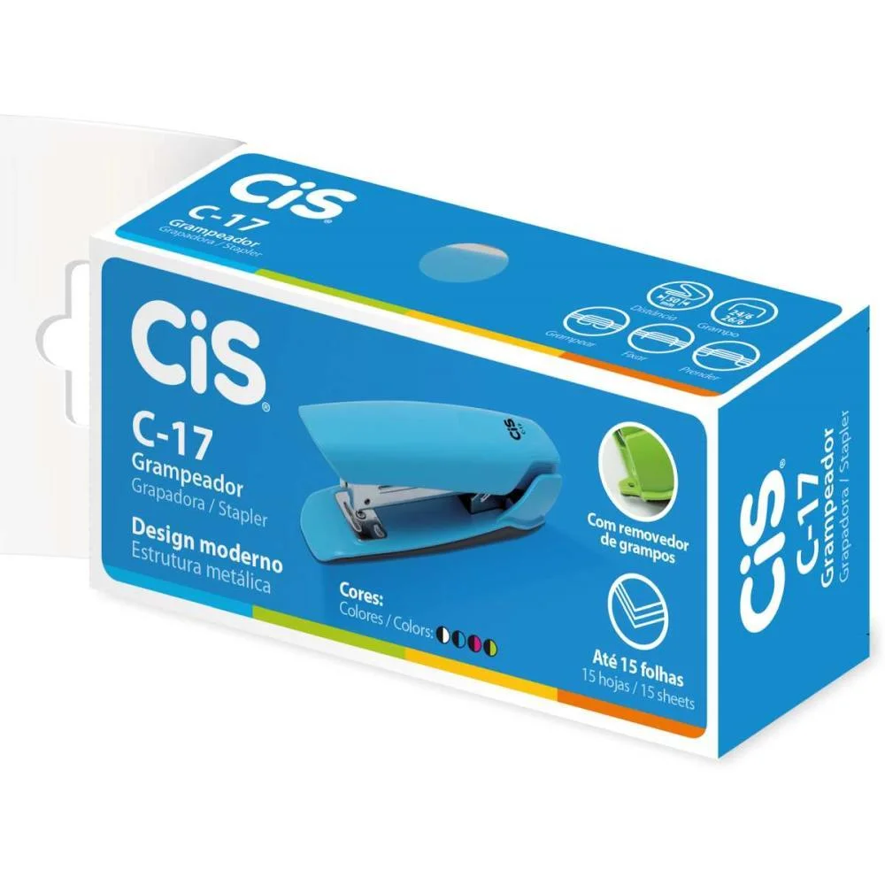 Grampeador Plastico Cis C-17 P/20Fls Branco Sertic - imagem 4