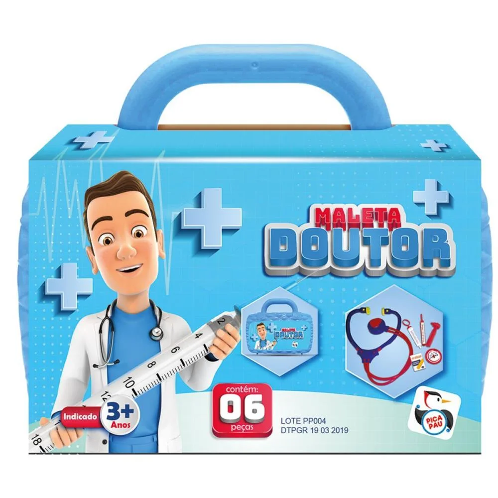 Brincando De Profissoes Maleta Doutor Azul Pica Pau - imagem 5