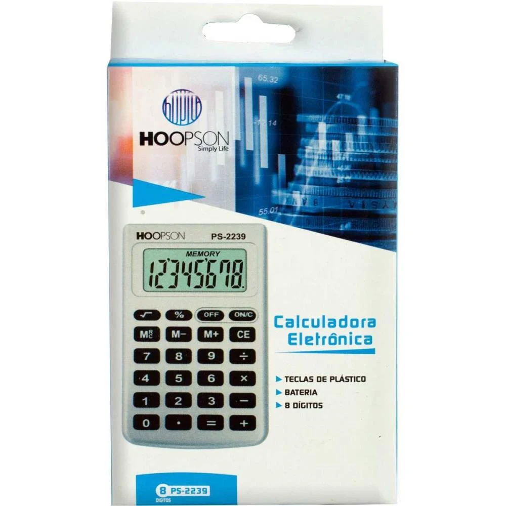 Calculadora De Bolso 8Digitos C/Capa Bateria Prata Mercoriental - imagem 4