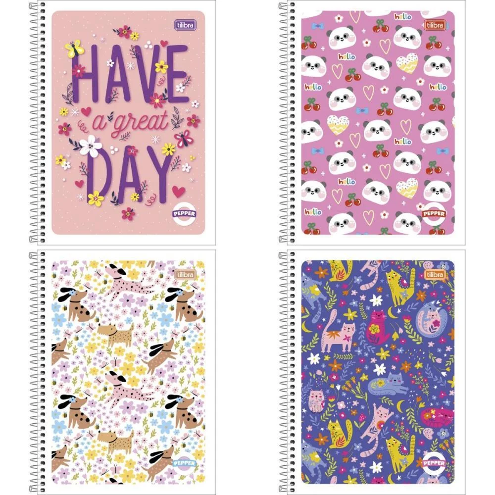 Caderno 01X1 Flexivel Pepper Feminino 80 Folhas Tilibra (Pct.c/04) - imagem 2