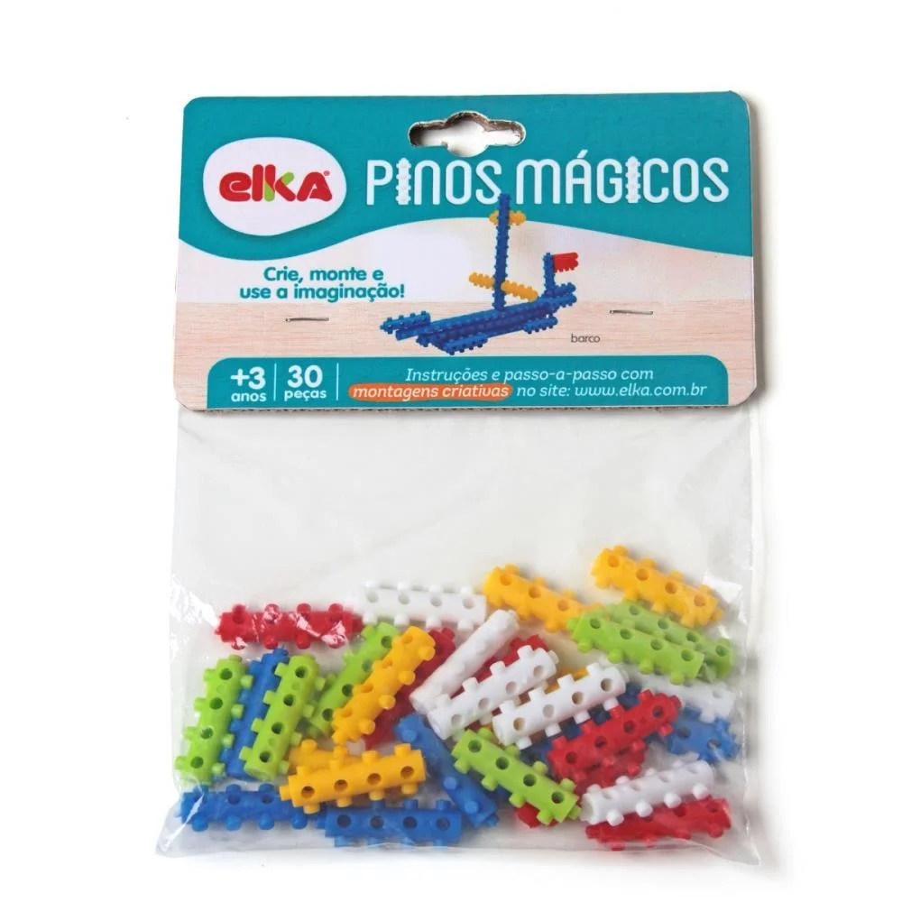 Brinquedo Para Montar Pinos Magicos 30 Pecas Elka - imagem 5