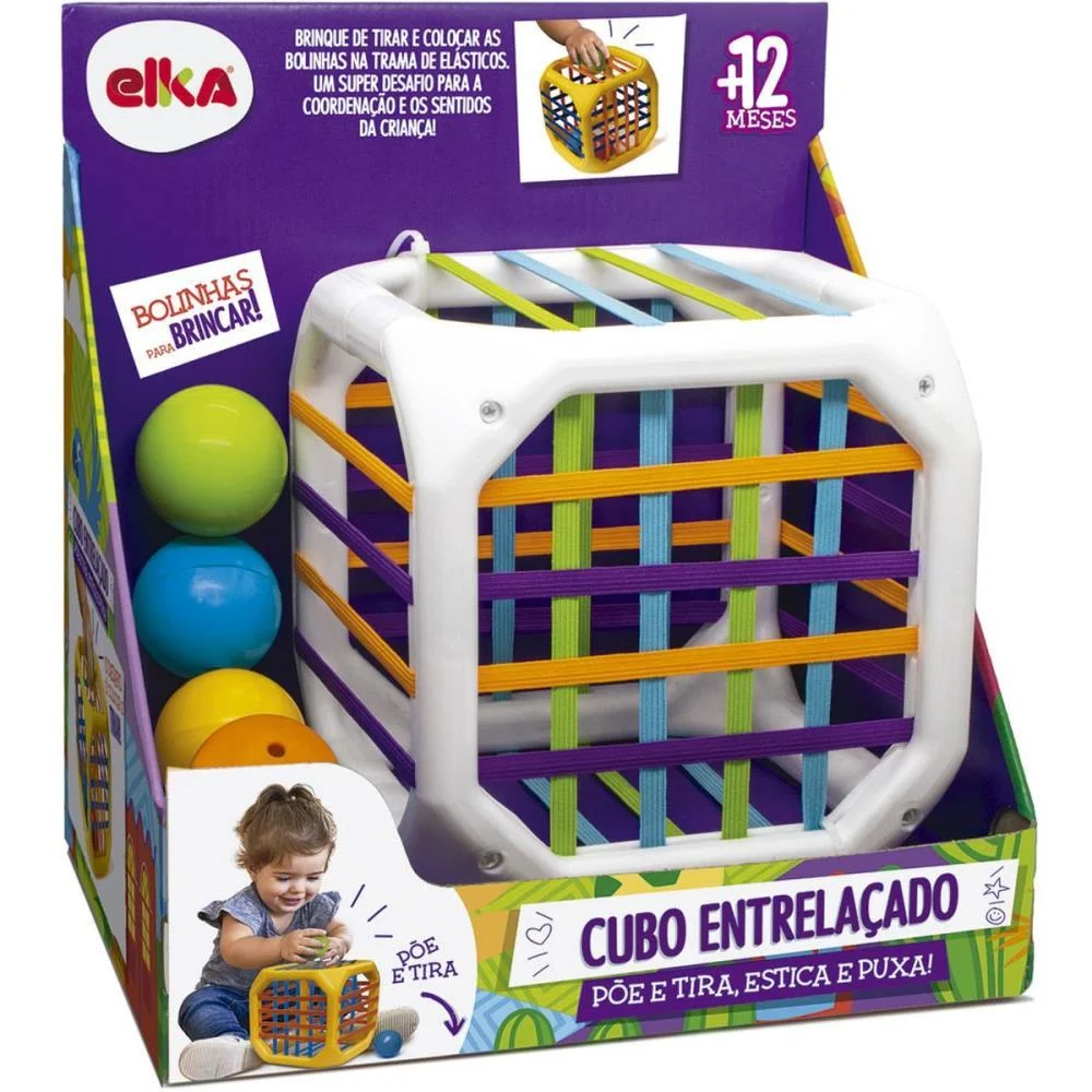 Brinquedo Para Bebe Cubo Entrelacado Elka - imagem 4