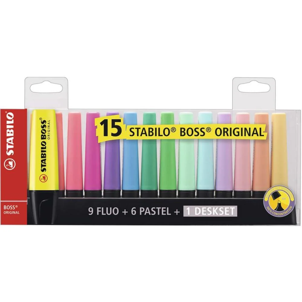 Caneta Marca Texto Stabilo Boss 15Cores Sertic (Est.c/15) - imagem 2