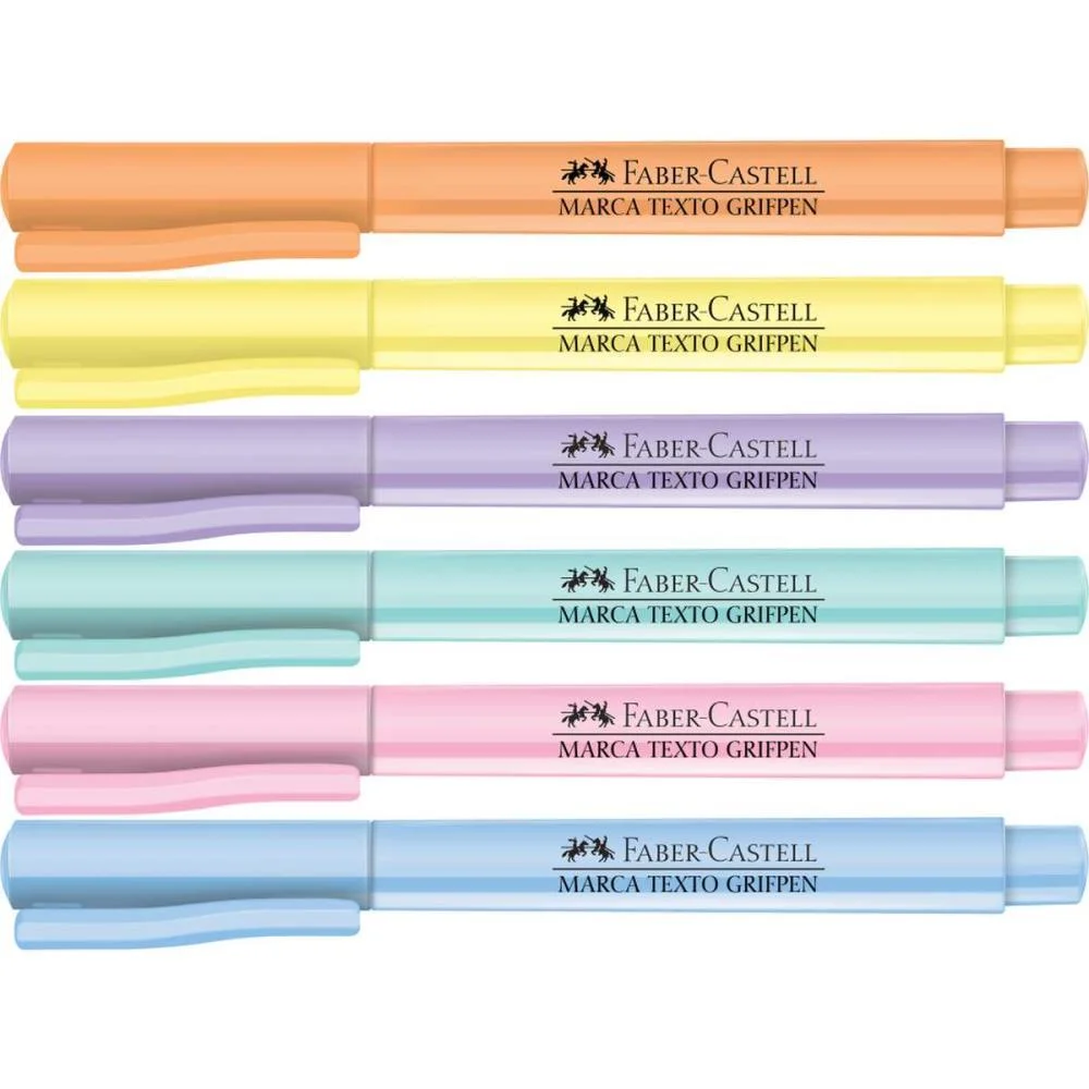 Caneta Marca Texto Grifpen 6Cores Pastel Faber-Castell (Pct.c/06) - imagem 4