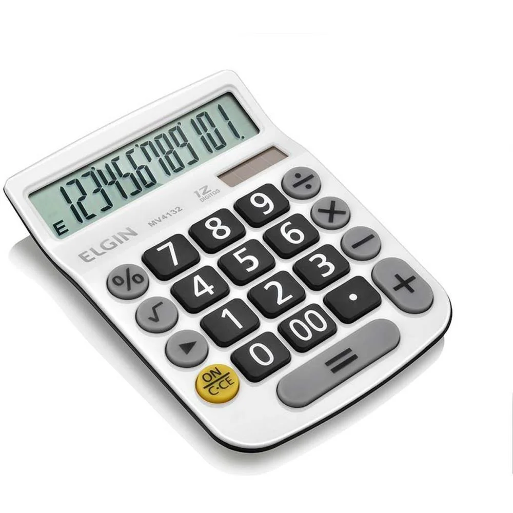 Calculadora De Mesa 12 Dig. Visor Lcd Solar/Bat Br Elgin - imagem 3