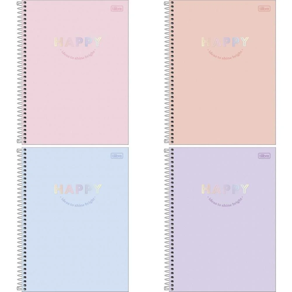 Caderno 01X1 Capa Dura Happy 80Fls. Tilibra (Pct.c/04) - imagem 2
