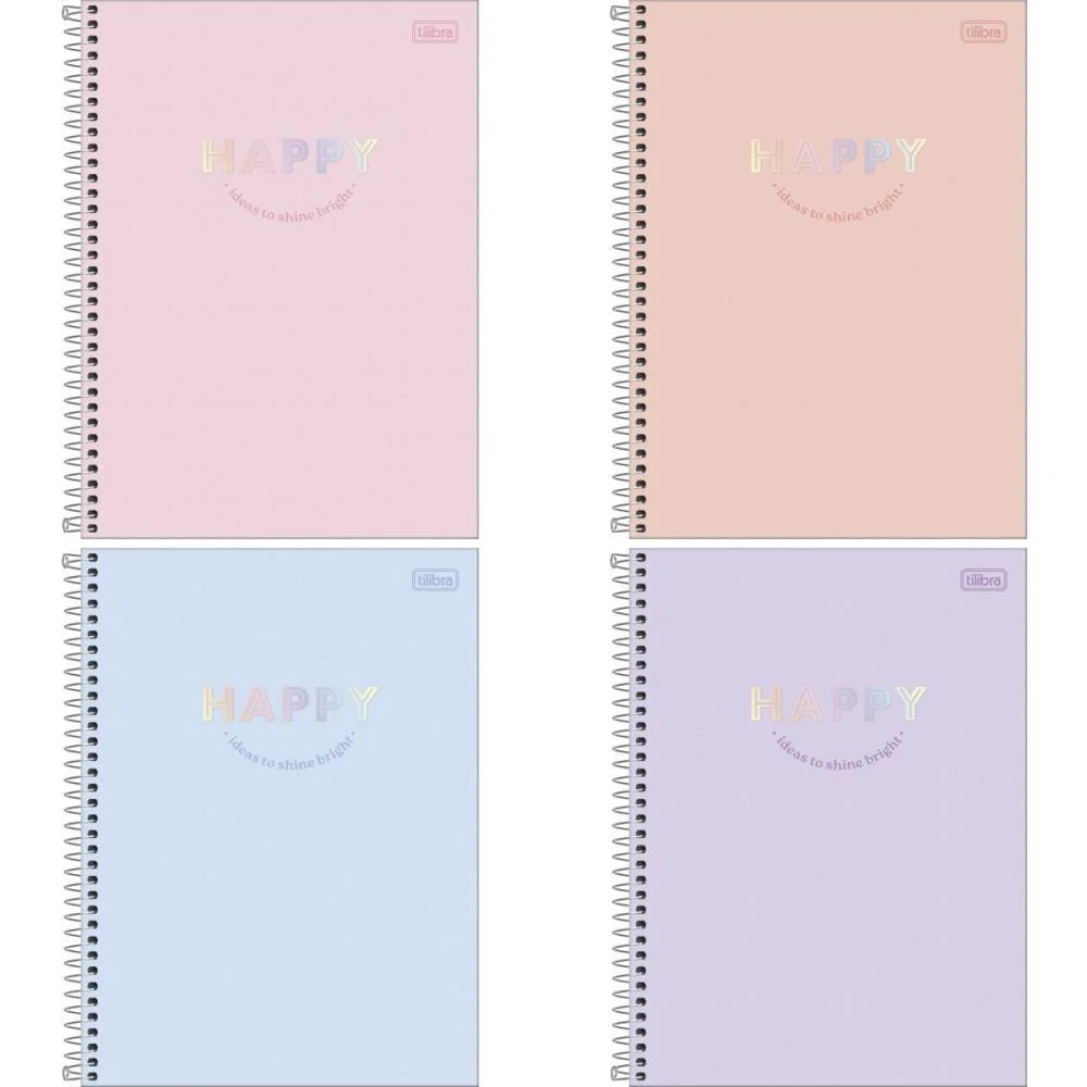 Caderno 10X1 Capa Dura Happy 160Fls. Tilibra (Pct.c/04) - imagem 2