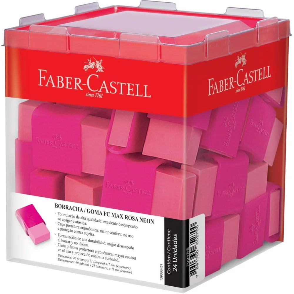Borracha Colorida Fc Max Rosa Faber-Castell C/ 24 Unidades - imagem 2