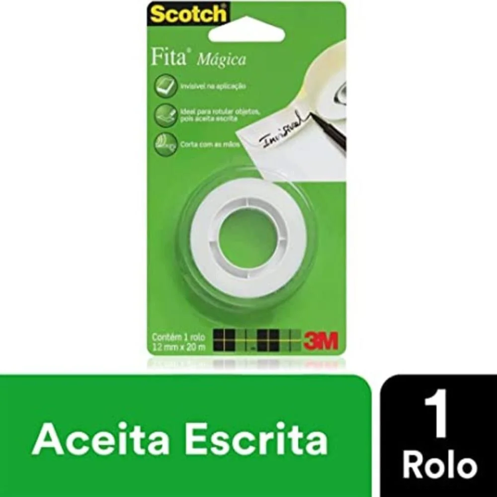Fita Invisivel Scotch 810 12Mmx20M Corta Faci 3M (Bl.c/01) - imagem 7