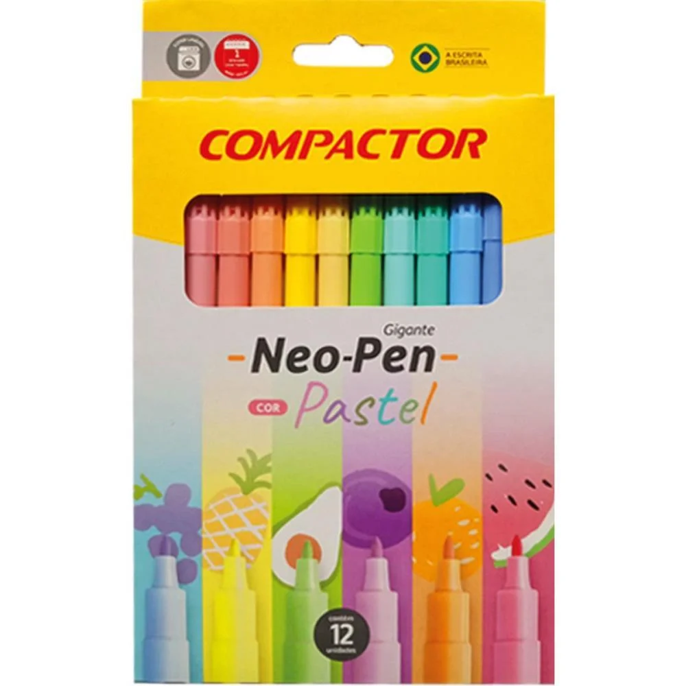 Caneta Hidrografica Neo Pen Gigante 12 Cores Paste Compactor (Cx.c/05) - imagem 2