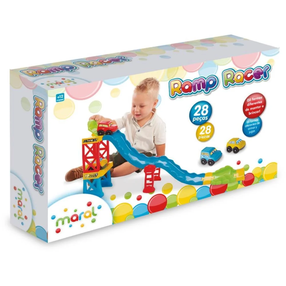 Pista Ramp Racer 28Pcs C/2 Carrinhos Maral - imagem 4