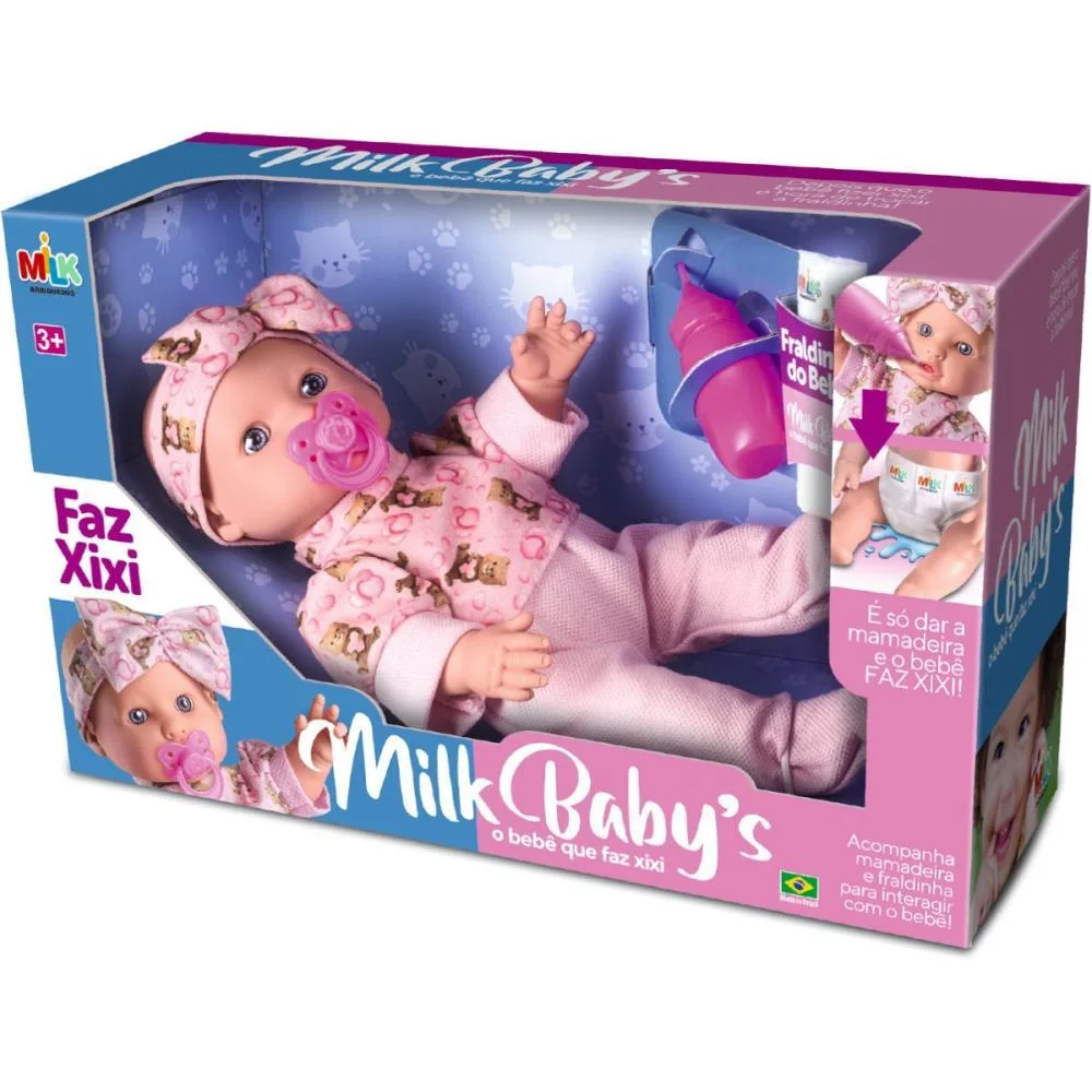 Boneca Com Mecanismo Milk Baby Faz Xixi Milk - imagem 4