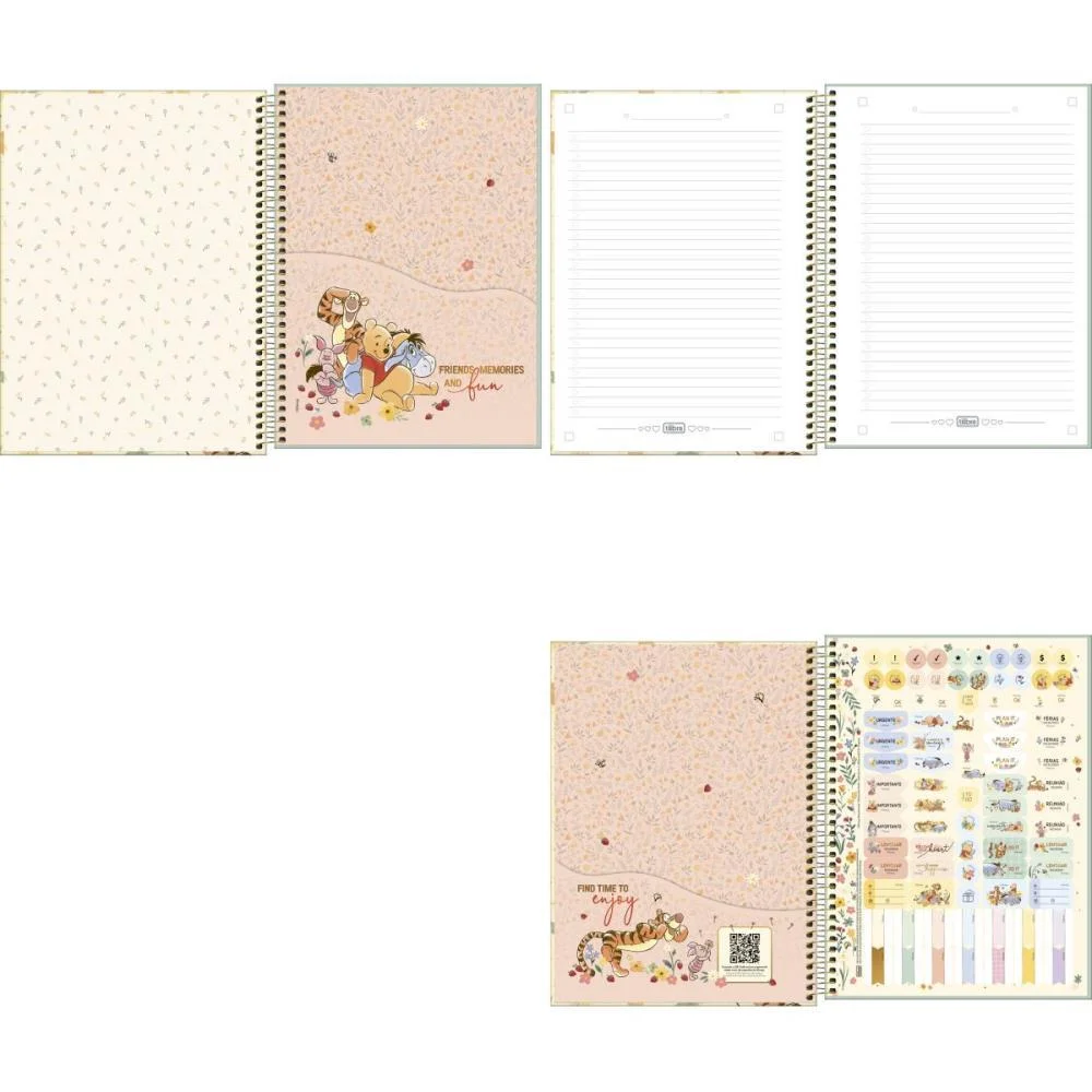 Caderno 01X1 Capa Dura Pooh Connect 80Fls. Tilibra (Pct.c/04) - imagem 4