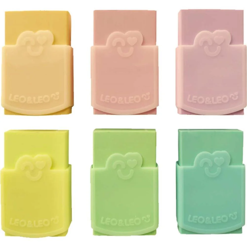 Borracha Colorida Plastica Color Pastel C/Capa Leonora (Pote-24) - imagem 2