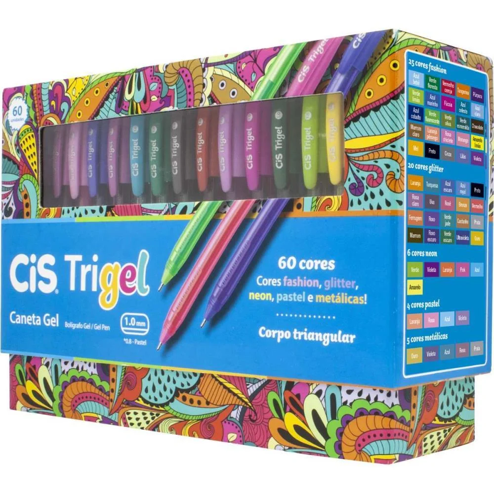 Caneta Gel Cis Trigel 60 Cores Sertic C/ 60 Unidades - imagem 3