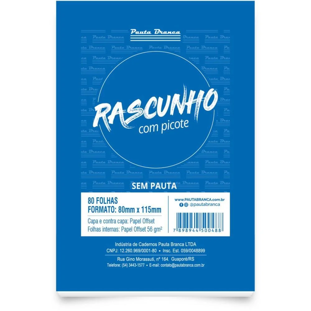 Bloco Para Rascunho C/Picote S/Pauta 80X115Mm 80Fl Pauta Branca (Pct.c/10) - imagem 3