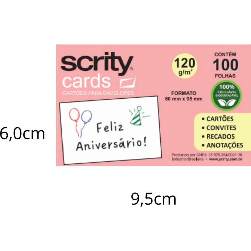 Cartao De Visita 60X90 Branco 120G. Scrity C/ 100 Unidades - imagem 3