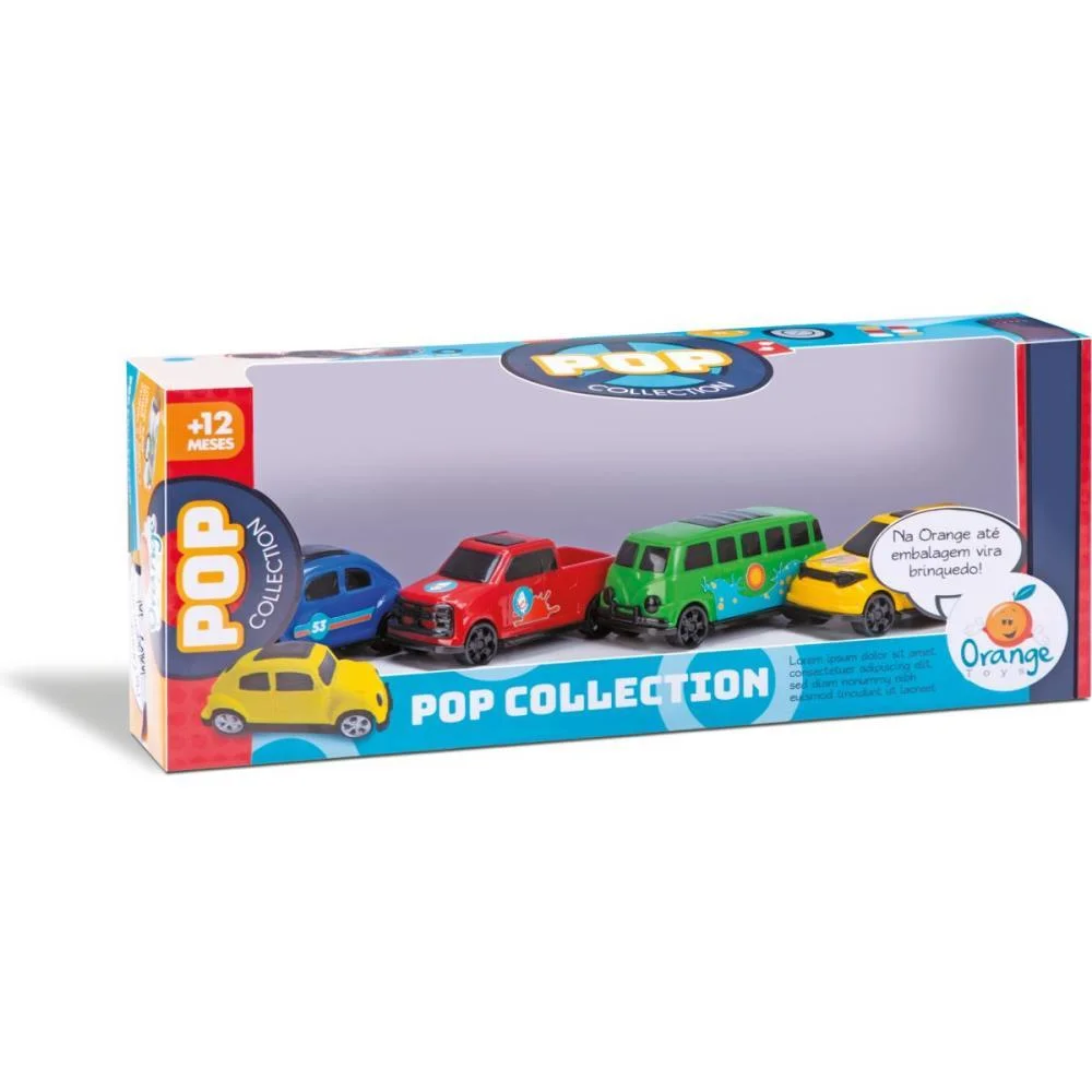 Carrinho Pop Cars Collection C/4 (S) Orange Toys - imagem 3
