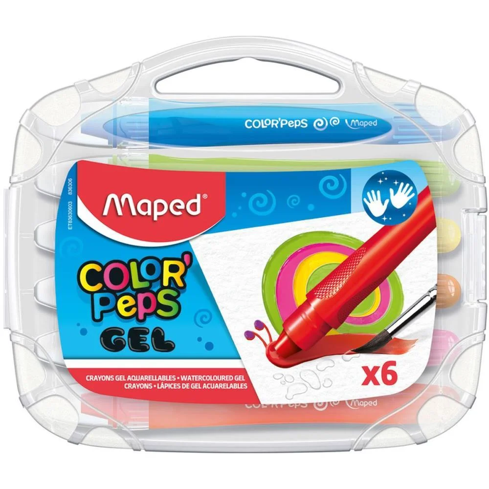 Giz De Cera Fino Gel Retratil Color Peps 6 Cor. Maped (Maleta) - imagem 11